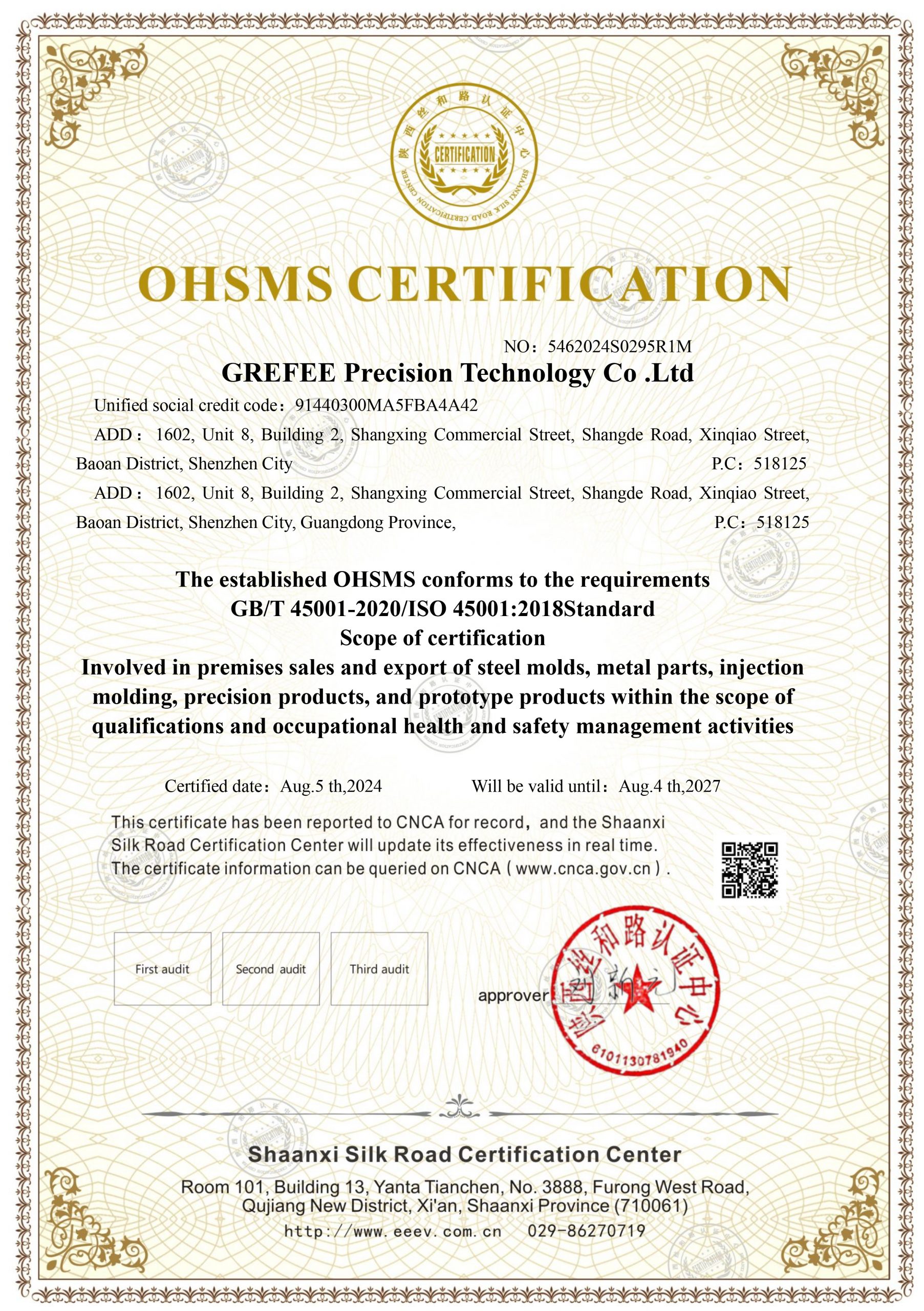 GREFEE ISO45001:2018 